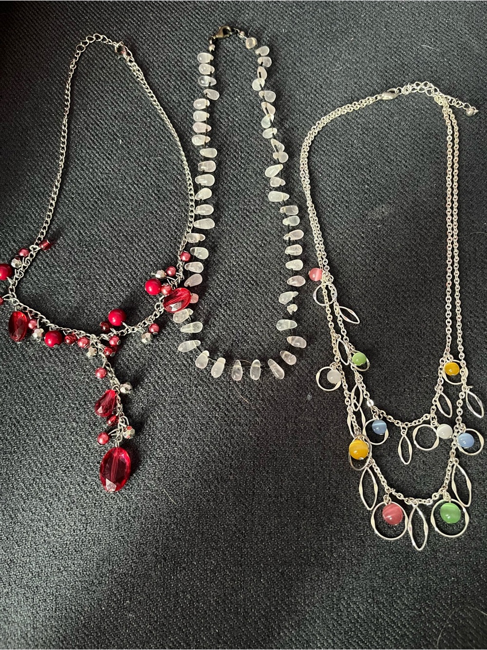 Delicate Mixed Gemstone & Bead Necklace Collection - Pink, Clear & Multicolor